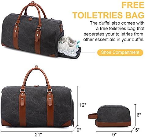 Weekender Bags for Women Sucipi Large Overnight Bag Carry on Duffle Bag with Luggage Sleeve Canvas Travel Duffel Bag with Toilerty Bag,Shoe Compartment,Wet Pocket Black 2 Weekender Bags for Women Sucipi Large Overnight Bag Carry on Duffle Bag with Luggage Sleeve Canvas Travel Duffel Bag with Toilerty Bag,Shoe Compartment,Wet Pocket Black