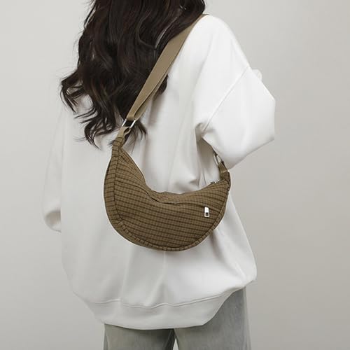 Women Shoulder Bag Korean Styles Dumplings Retro Plaids Messengers Large Capacity Crossbody For Commuting Women Large Capacit4