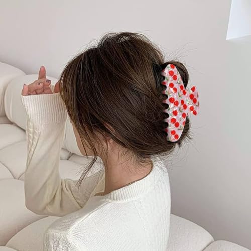 Pinza para cabello con diseño cereza en PVC 9x4.1 cm miniatura 4
