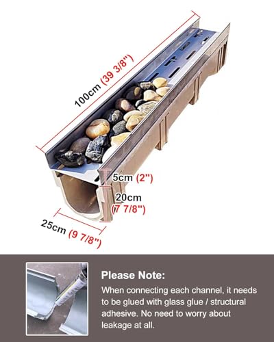 Grille d'évacuation des eaux pluviales béton haute résistance pour villa
