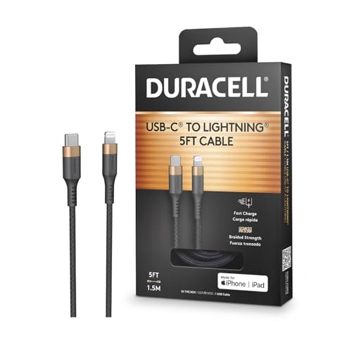 Duracell Iphone Charger, Usb-C To Lightning Cable (5Ft/1.5M) Fast Charging Cable Type C Charger cover
