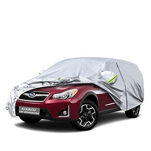 Image of Koukou 6 Layers Car Cover Custom Fit Subaru Crosstrek from 2017 to 2025, Waterproof All Weather for Automobiles, Sun Rain Dust Snow Protection. (Ships from US Warehouse, Arrive Within 3-7 Days)