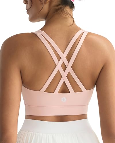 Image of RUNNING GIRL Sports Bra for Women,Molded Cup Strappy Running High Impact Sports Bra with Sewn in Pads
