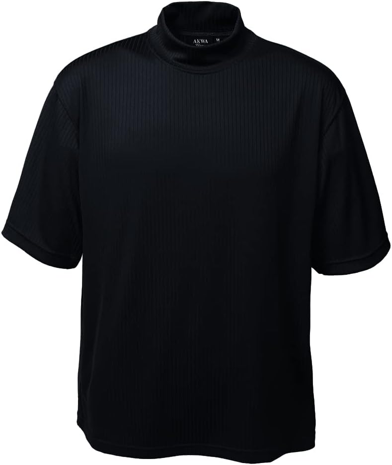 Akwa Men's Short Sleeve Dry Wicking Mock Turtleneck T-Shirt Shirt Made in USA