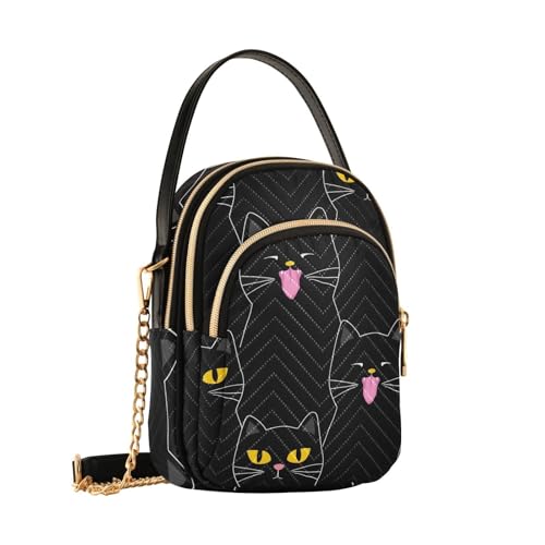 RunningBear Black Cats Crossbody Bags for Women Crossbody Wallet Purse Shoulder Handbag Purse with Chain Strap for Gifts Women2