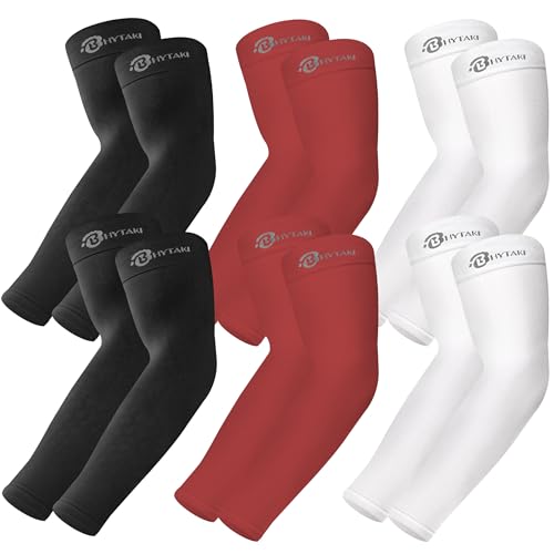 Image of BHYTAKI UV Sun Protection Arm Sleeves, UPF 50 Sports Cooling Arm Compression Sleeves for Men Women Teenager