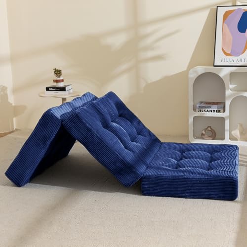 MAXYOYO Fällbar madrass, bekväm vikbar madrass, minnesskum extra tjock 15 cm, 3-delad gästmadrass för gästsäng, golvmadrass vikbar för vardagsrum, 75 x 190 cm