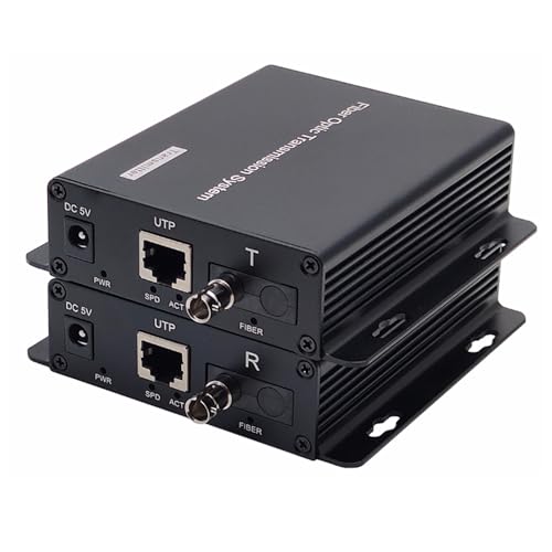 Image of 2 Port POTS Telephones and Network Extender Over Fiber Optic A Set, PCM Phone RJ11 RJ45 to Fiber Converter, ST Optical Singlemode 20Km Multimode 500M,Support Called id, Ring and Fax