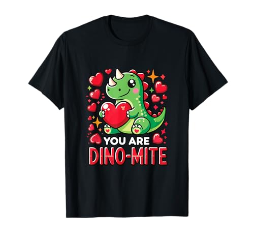 You Are Dino-Mite, Divertido Lindo Dinosaurio Humor Día de San Valentín Camiseta