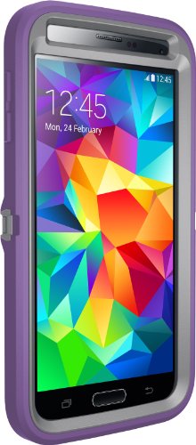 OTTERBOX DEFENDER SERIES Samsung Galaxy S5 Case - Retail Packaging Protective Case for Galaxy S5 - (Gunmetal Grey Plastic/Opal Purple Slip)