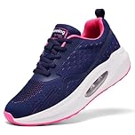 Trainers for Women Running Shoes Air Cushion Arch Support Memory Foam Lightweight Sneakers Ladies Comfort Breathable Slip Resident Orthopedic Shoes Navy UK 7