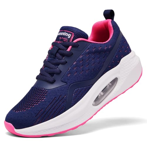 Trainers for Women Running Shoes Air Cushion Arch Support Memory Foam Lightweight Sneakers Ladies Comfort Breathable Slip Resident Orthopedic Shoes Navy UK 6