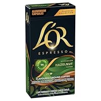L'OR Espresso Hazelnut - 100 Aluminium Capsules Compatible with Nespresso® Coffee Machines (10x10 Capsules)