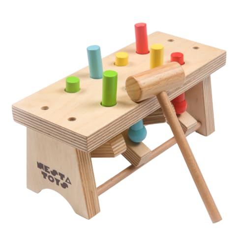 NESTA TOYS Montessori Learning Wooden Baby Toys | Pounding Bench Toy with Hammer | Gifts for Babies & Toddlers Ages 1 2 3 Years | Early Learning & Sensory Toy