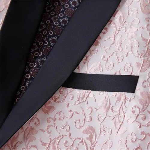 Men's Floral Jacquard Tuxedo Blazer 1-Button Slim Wedding Groom Evening Formal Events Dinner Jacket3
