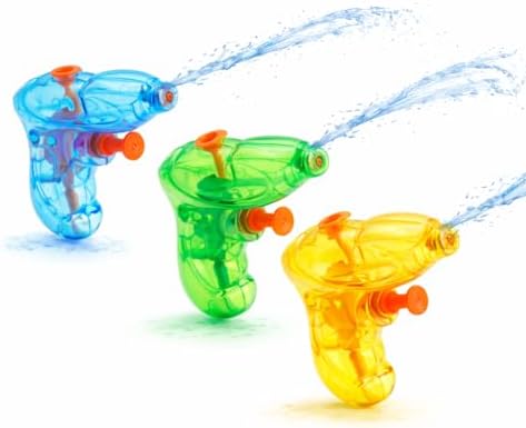 3er Mini Wasserpistolen Set - ca. 8 cm mit großer Reichweite Wasserspritzpistole Spritzpistole klein mini