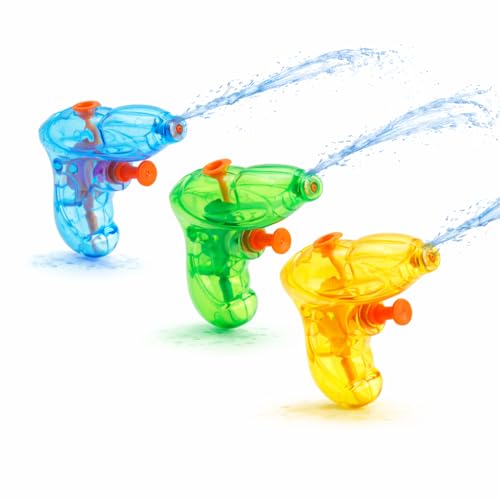 3X Mini Pistolets à Eau 8 cm, Grande portée, Jouets d'été compacts et sûrs pour Enfants