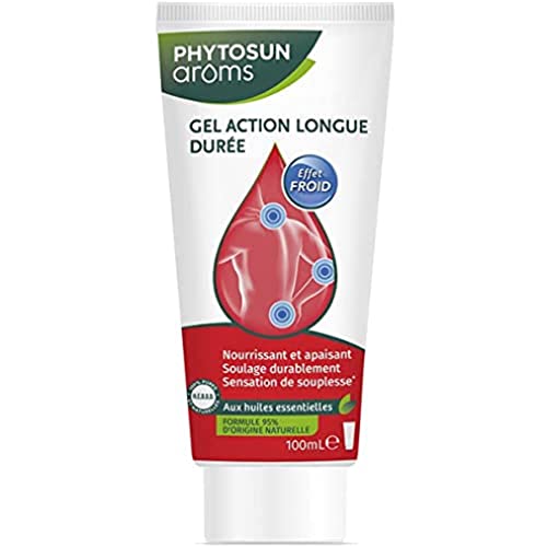 Phytosun Arôms – Gel de acción prolongada – con aceites esenciales – nutre y calma la piel – Alivia la espalda, cuello, caderas, rodillas y brazos – Fórmula 95% de origen natural – 100 ml