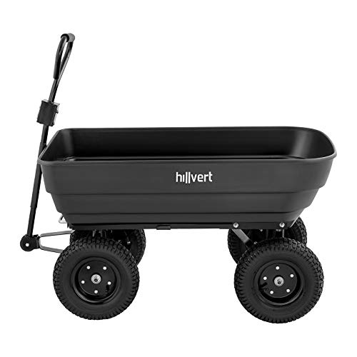 Hillvert Garden Dump Cart Wagon Trolley Wheelbarrow HTQ.BASS125G (Load capacity 125 L / 350