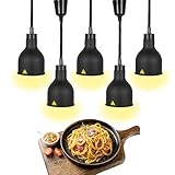 YAOYAOO Wärmelampe Küche Gastro, Kommerzielle Wärmebrücke Gastronomie für Speisen, Höhenverstellbar Speisenwärmer Wärmelampe Küche mit 250W Glühbirne (Schwarz-19cm, 5Stück)