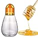 STOBAZA Condiment Squeeze Bottles 4Pcs Clear Plastic Honey Bottles Squeeze Honey Bottle Refillable Honey Containers Jars, Flip, Syrup Bottles for Storing Dispensing Kitchen Squeeze Bottles