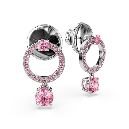 Swarovski Attract drop earrings, Round cut, Pink, Rhodium Finish by Swarovski - Used condition - Image 3