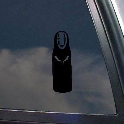 ADHESIVE VINYL HOME DECOR DECORATION MACBOOK HELMET CAR SPIRITED AWAY LAPTOP NO FACE STUDIO GHIBLI STICKER DECAL DECOR WALL WINDOW BLACK VINYL DIE CUT NOTEBOOK ART CAR WALL ART