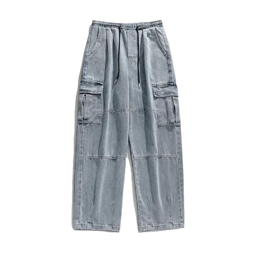 Men's Baggy Jeans Oversize Cargo Korean Wide Streetwear Hip Hop Harajuku Straight Denim Pants