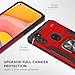 Dionsibei for Samsung Galaxy A11 Case Military Grade Built-in Kickstand Case Holster Armor Heavy Duty Shockproof Cover Protective for Galaxy A11 Phone Case (Red)