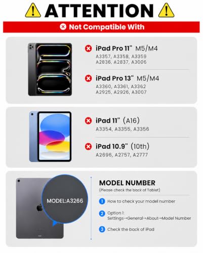 Image of Keyboard Case for iPad Air 11-inch M4 /M3 /M2, Magnetic Stand, Trackpad