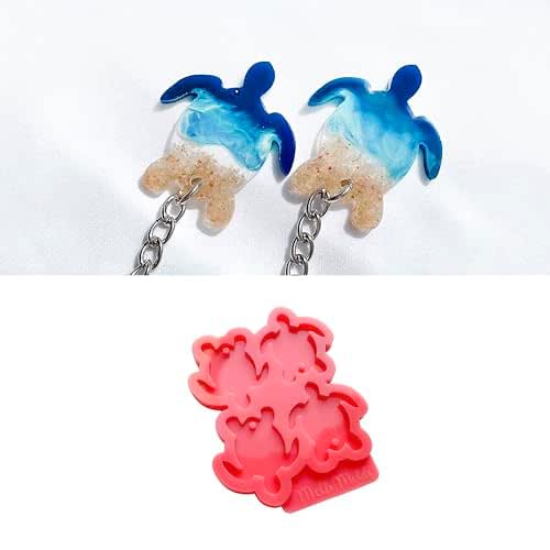Shells Starfish Sea Ocean Glitter Crystal Lucite Resin Drop Keychain – Lovers Gift