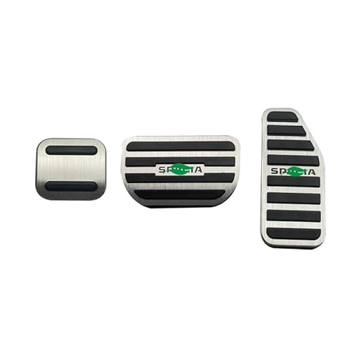 AKUSESARI スズキ 新型 スペーシア スペーシアカスタム MK54S MK94S 対応 ペダルカバー ブレーキペダル 工具不要 取付説明書付き アルミ合金とゴム製 3点セット【シルバー】SPA-JTDY3