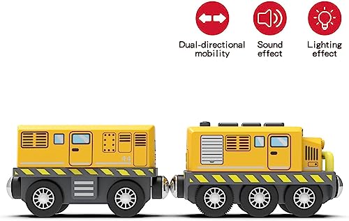 Zuoan Batteriebetriebener Lokomotivzug (magnetische Verbindung) - Leistungsstarke Lokomotive, motorisiertes Zugset, kompatibel mit Thomas, Brio, Chuggington - Zugspielzeug für Kleinkinder