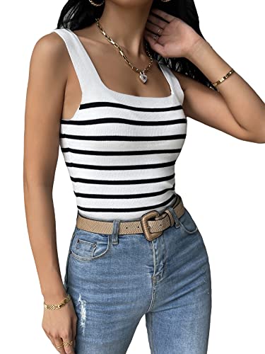 SOLY HUX Women's Square Neck Tank Top