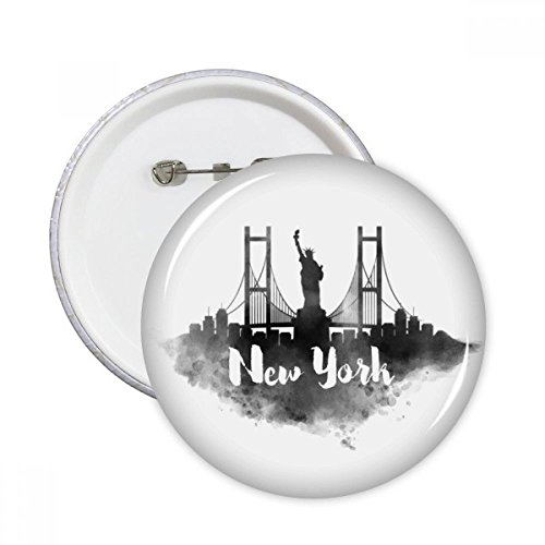 Badge New York bouton rond encre pins vêtement décoration Amérique multicolore