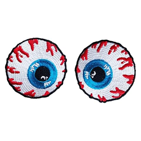 2PCS Eyeball Eye Iron On Patch, DIY Decorative Embroidered Patch Accessories for Clothes Bags Hats Jacket Jeans Backpacks Cover