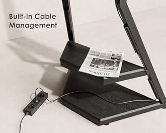 FITUEYES Design Corner TV Stand for 32 43 50 55 65 Inch TVs, Small Spaces Floor TV Stand Rolling TV Cart for LCD/LED Flat Curved Screens, Modern Living Room Television Stands, Eiffel Series, Black