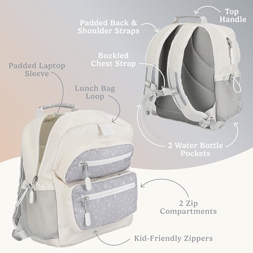 Image of Bentgo Kids Backpack (Whimsy & Wonder Collection) - Lightweight 14'' for School, Travel & Daycare - Ideal for Kids 4+, Durable & Water-Resistant, Roomy Interior, Loop for Lunch Bag (Starry Sprinkle)
