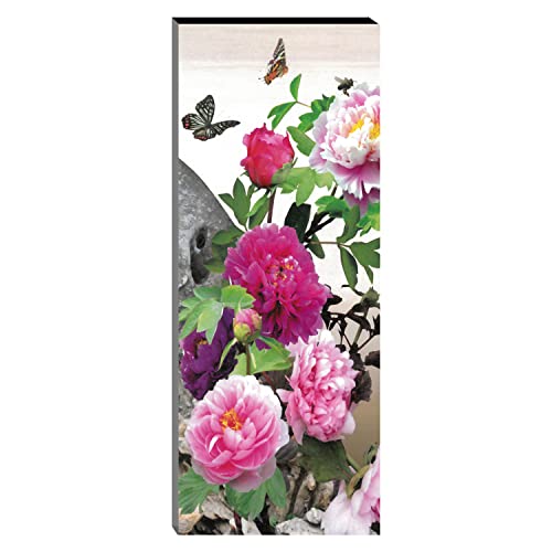 Image of Indianara Set of 3 Flowers MDF Art Painting (0143FL) without glass 4.5 X 12, 9 X 12, 4.5 X 12 INCH