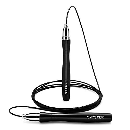 Jump Rope - SKYSPER Jumping Rope Adjustable Jump Rope Workout Steel Wire Skipping Rope for Fitness Aerobic Exercise Speed Training Endurance Training, 2.5MM Dia