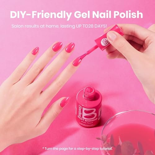 Image of Beetles Hot Pink Gel Polish - Wild Tulips 15ML /0.51FlOz, Neon Pink Gel Polish, Same Color Same Bottle STAY SHINING Series, Soak Off UV LED Lamp Nails Art Manicure Salon DIY Home Spring & Summer Nails