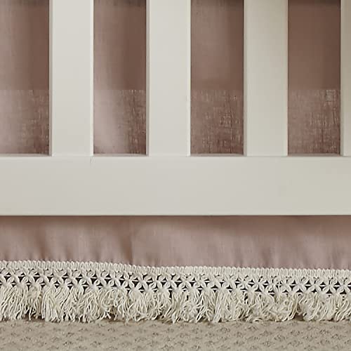 Image of Levtex Baby - Fiori Crib Bed Set - Baby Nursery Set - Floral - Charcoal, Coral, Pink, Green, Cream - Bold Floral - 4 Piece Set Includes Quilt, One Fitted Sheet, Wall Decal & Skirt /Dust Ruffle