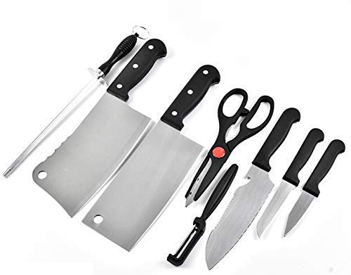 SHAYONA Stainless Steel Kitchen 8 -Pcs Knife Set with 3 Vegetable and Fruit Knife,2 Meat Knife,1 Scissor,1 Knife Sharpener and 1 Peeler Set (Home & Kitchen) (8 Piece)