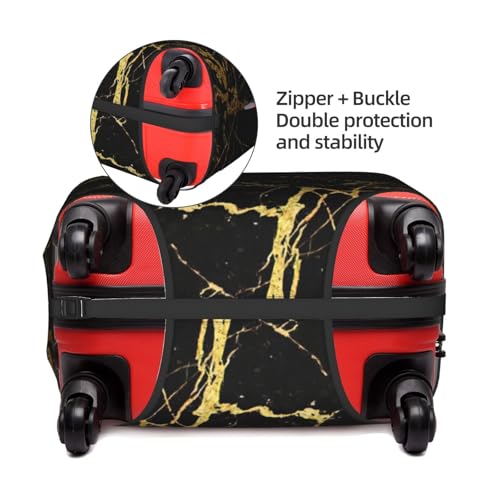 Black Gold Marble Print Luggage Cover For Suitcases, Elastic Travel Bag For Luggage, Stylish Design4