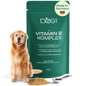 Vitamin-B-Komplex Hund: Enthält B-Komplex (B1-3, B5-7, B9), Glucosamin & Chondroitin, Bierhefe, prä- & probiot. Inh. Stoffe – Unterstützt Gelenke, Verdauung & Immunsystem