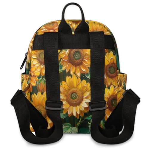 Sunflower Fields Watercolors Backpack for Women Large Capacity with Adjustable Pressure Relief Strains Lightweight Travel Backpack for Work Travel Casual Gifting3