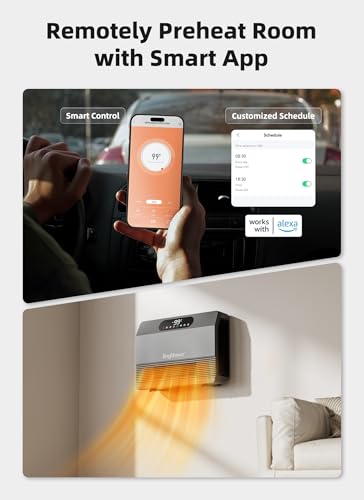 Brightown 1500W Smart Wall Heater for Indoor Use, Remote Control/APP, Wifi - Image 3