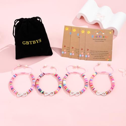 Image of 2 /3 /4 Pcs Best Friend Bracelet Heart /Butterfly /Infinity /Unicorn Matching Handmade Friendship Sister BFF Best Friends Bracelet Birthday Gifts for Her