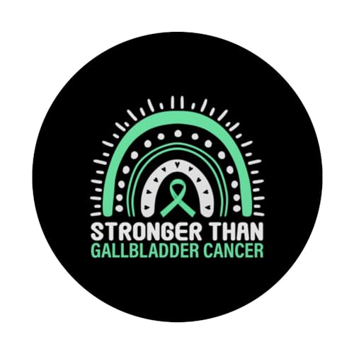 Gallbladder Cancer Awareness Stronger Than Cancer PopSockets Swappable PopGrip, Black - Image 3