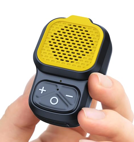 KAIY Clip On Bluetooth Speaker, Wearable Portable Speaker Bluetooth with Handsfree Call, Small Outdoor Speakers with IPX6 Waterproof and Dustproof, 10 Hour Perfect for Running Hiking, Yellow
